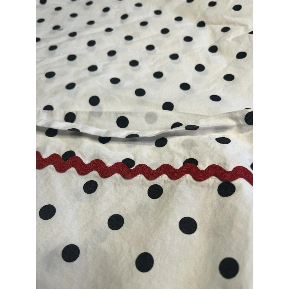 Pottery Barn White w Black Polka Dot Flat Sheet & Pillowcase Twin XL